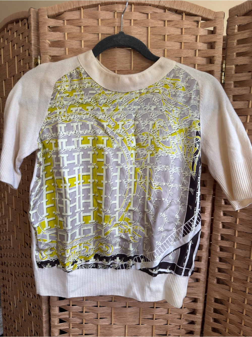 Hermes silk wool and silk top sz 36